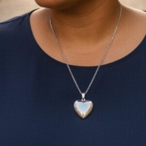 Silver Heart Pendant Necklace With Giftbox